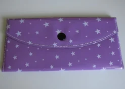 Clearance Lila stor plånbok vita stjärnor 10 + fack för kort sedlar fin modern snygg söt Tegnebøger