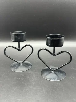 Tradera Ljusstakar | 2 st Hjärtan i lättare metall| Dekorationer