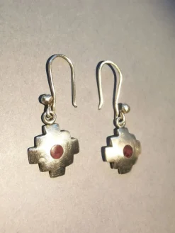 Tradera Långa silver örhängen. Ametist. Sterling. 925> Øreringe