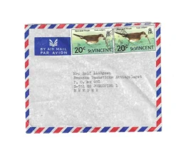 Tradera Luftpostbrev från St Vincent Stämplat 30/11 1970 Fåglar| Europa