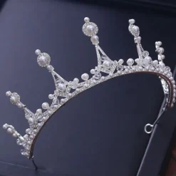 Outlet Lyx kristall CZ bröllop hår krona tiara Bryllupstilbehør