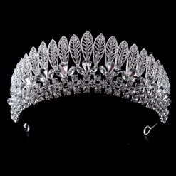 Clearance Lyx kristall CZ bröllop hår krona tiara Bryllupstilbehør