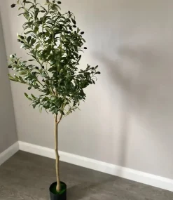 Tradera 1550mm högt simulerat konstgjort olivträd, säkert PE-material, naturtrogen| Kunstige Planter