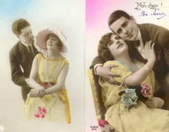 Tradera Mon chéri...2 läckert kolorerade franska romantiska kort från 1920talet| Generelle Motiver