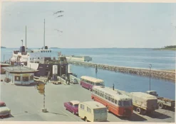 Tradera Moss-Horten Bastøferja Biler Busser kjører ombord Lastebiler 1959| Nordiske Lande