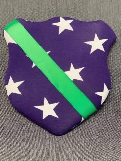 Tradera Märkestavla för simmärken/smycken lila stjärna /grön satin| Andet Håndlavet