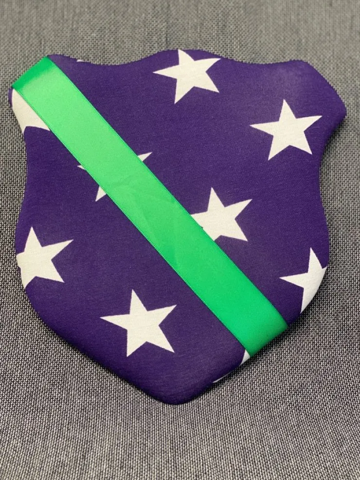 Tradera Märkestavla för simmärken/smycken lila stjärna /grön satin| Andet Håndlavet