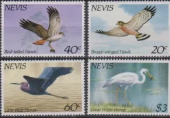 Tradera Nevis 1985 Fåglar 4v| Sydamerika & Caribien