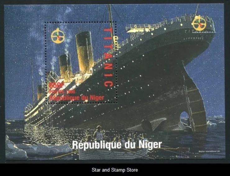 Tradera Niger | Titanic - Block från 1998 | Postfriskt| Afrika