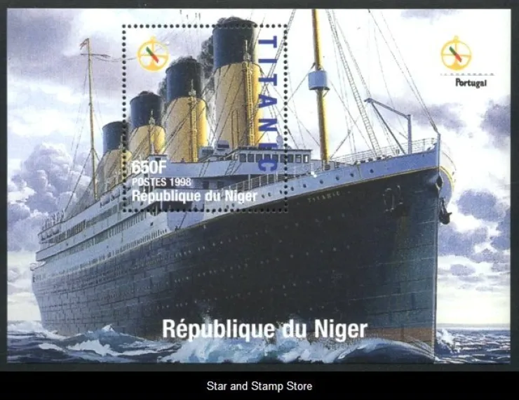 Tradera Niger | Titanic - Block från 1998 | Postfriskt| Afrika