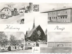 Tradera Norsjö 5-bild + landskapsvapen PB T 22103 A6 med vågig kant KV 9 10| Svenske Landskaber