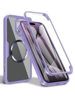Tradera Ny iPhone 16, MagSafe 360 Graders Skydd, Inbyggt Skärmskydd & Stötsäker - Lila> Mobiltilbehør