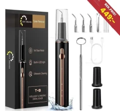 Tradera NYTT Elektriskt tandrengöringsset | USB-C | 3 utbytbara. huvuden | 3-lägen | LED> Tandpleje