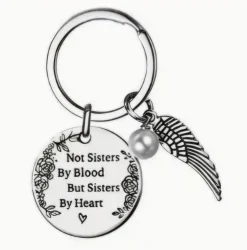 Store Oanvänd nyckelring att ge till bästa vännen, med text, vinge, pärla Nøgleringe & Nøgleetuier