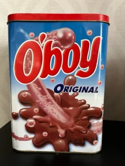 Tradera Oboy begagnad plåtburk> Metalemballage