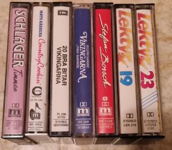 Tradera Paket med 7 st kasettband - Svensk musik från 80-talet| Kassettebånd