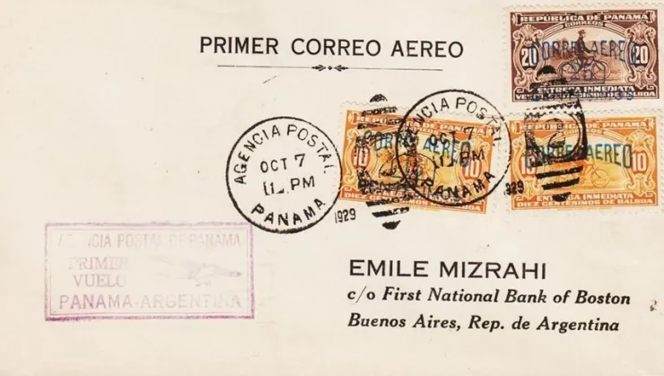 Tradera PANAMA - 1929 - FIRST FLIGHT - PANAMA til ARGENTINA - AGENCIA POSTAL PANAMA| Flere Lande