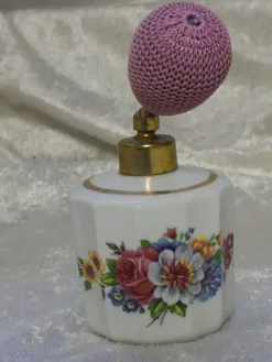 Cheap Parfymflaska i porslin med blommor. Retro. Kuriosa
