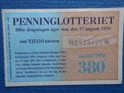 Tradera Penninglotteriet 17 augusti 1970> Lotterier & Lodsedler