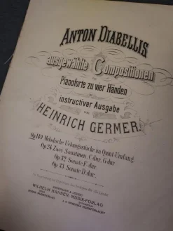 Tradera Piano A.Diabellis Fyrhändigt 26,5x34 cm !| Noder Og Nodehæfter