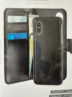 Tradera Puro Plånboksväska till IPhone XR. Magnet. Äkta läder. Svart> Mobiltilbehør
