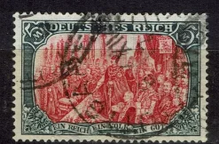 Tradera REICH--Mi 81 A b. 5 Mark 1902. Zähnungslöscher 26:17. Kv 300:-| Europa