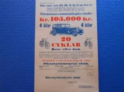 Tradera Reklam / Beställningssedel Riksskyttelotteriet 1936> Lotterier & Lodsedler