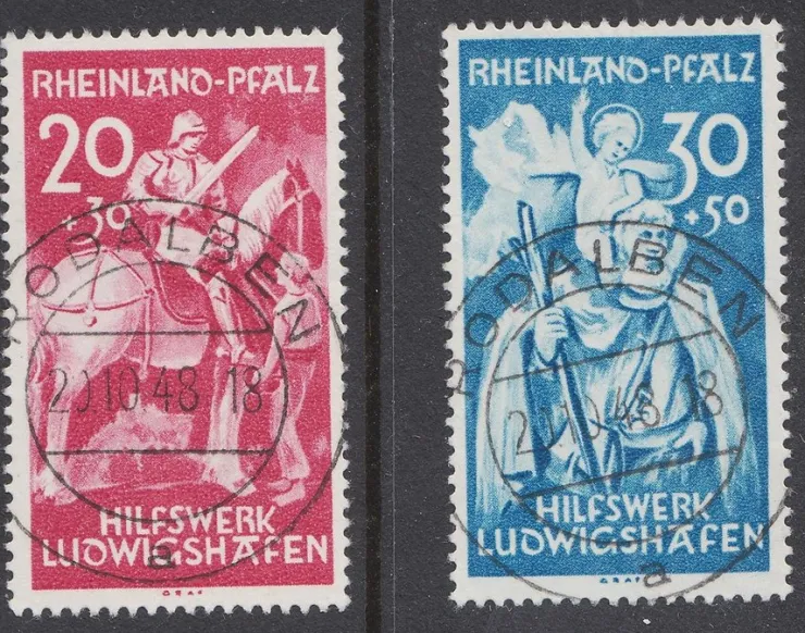 Tradera Rheinland-Pfalz Mi 30-31 stämplade| Europa