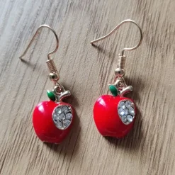 Tradera örhängen äpplen röda strass> Øreringe