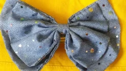 Best rosett hårspänne blårandigt 80-tal Hårtilbehør