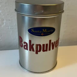 Tradera Santa Maria Bakpulverburk i metall> Metalemballage