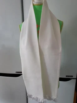 Fashion scarf VIT syntet 15x148 cm ! Sjaler & Halstørklæder