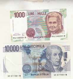 Tradera Sedel Italien 2sedlar ovikta ca 0 till 01/0 enl bild| Sedler