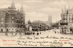 Tradera Skåne. Helsingborg. Parti af torget. 1907.| Svenske Landskaber