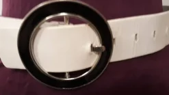 Store skärp VITT läder SADDLER 90-tal Bælter & Livremme