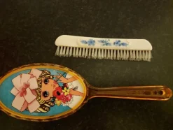 Tradera spegel + borste 50-tal retro !> Hårpleje