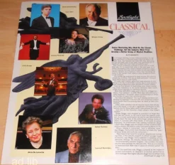 Fashion SPOTLIGHT ON CLASSICAL MUSIC, BILLBOARD 27-PAGE ADVERTISING SUPPLEMENT 1990 Drama, Dans, Film & Teater