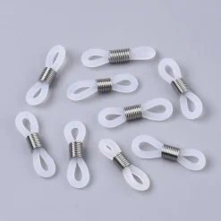Online 10st Glasögonhållare 20x5mm Transperent Vitt Gummi och Rostfritt stål Briller & Tilbehør