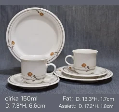 Store 2st jättefina koppar+fat+assietter, Winterling Rösiau Bavaria Keramik & Porcelæn, Udenlandsk