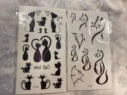 Tradera 2st Katt Tatuering| Tatovering
