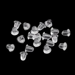 Tradera 10st 4mm små ploppar plastpluppar bakstycken ploppar lås i gummi allergivänliga> Smykketilbehør