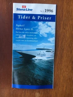 Tradera Stenaline tidtabell 1996> Køreplaner