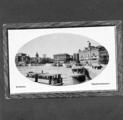 Tradera Stockholm Centralfärjan 2 vid Blasieholmen Motiv i oval ca 1920| Generelle Motiver