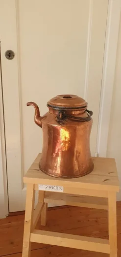 Hot Stor koppakanna med pip Antik Kobbergenstande