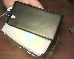 Tradera Svart Flip fodral / Skydd / Cover Läder Sony Xperia Z> Mobiltilbehør