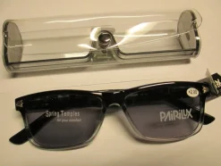 Cheap Svarta solglasögon/läsglasögon med styrka +2,0, med fjädrande skalmar. Briller & Tilbehør