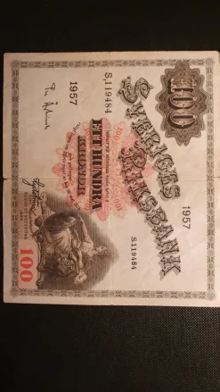 Tradera Svensk 100 Kronorssedel från 1957| Sedler