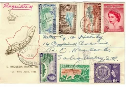 Tradera Syd-Rhodesia brev. Rek till Salesbury 21.7.53| Afrika
