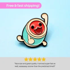 Cheap Taiko no Tatsujin Enamel Pin - Vibrant Drum 'n' Fun Game Badge - Rhythm Gaming Stofmærker & Pins