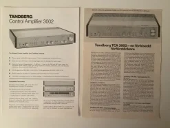Tradera Tandberg. Broschyr. TCA 3002. HI-FI. STEREO. AUDIO. LJUD OCH BILD> Prislister & Kataloger